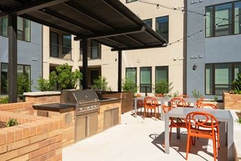 Outdoor barbecue area with grills